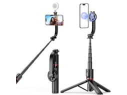 Lurelia Tripé Magnético Magnético, Bluetooth, Controlo Remoto, Ajustável, 104 Cm, Em Liga De Alumínio, Preto