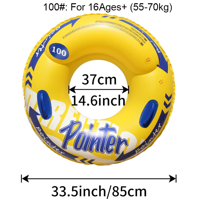 (amarelo 100) Boia Inflável Dupla Para Piscina, Brinquedo De Praia Para Adultos.