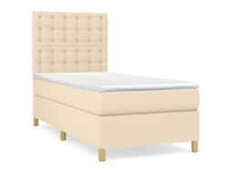 Box Spring Bed, Box Spring Beds Vidaxl Creme Tecido (90 X 190 Cm)