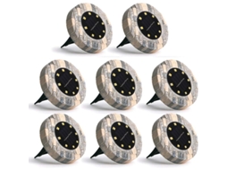 Luzes Solares Externas Nova Line, 8 Led, Energia Solar, IP66, Para Jardim
