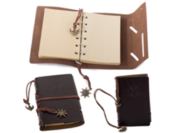Diário/caderno - Couro Retrô-aquaforge