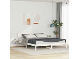 Vidaxl Estrutura da Cama com Cabeceira Branco 200 X 200 Cm