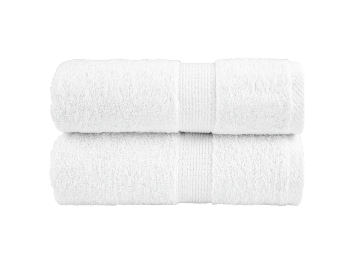Toalhas de Hóspedes Premium Solund, 2 Unidades, Brancas, 30x50cm, 600gsm BRILVIBERA
