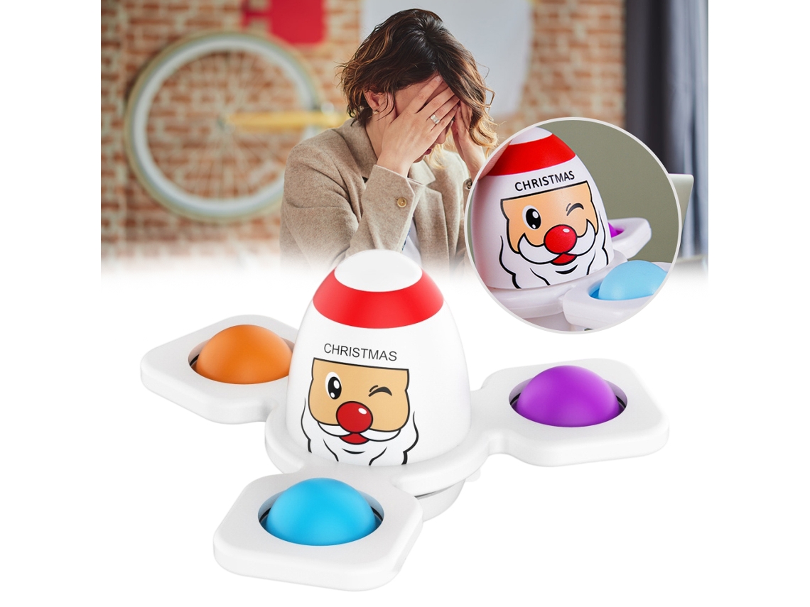 Walshlxq juguete Sensorial de Bolhas Push Papai Noel com Rosto Mudar Juguete de Dedo Anti estresse para Crianças e Adultos