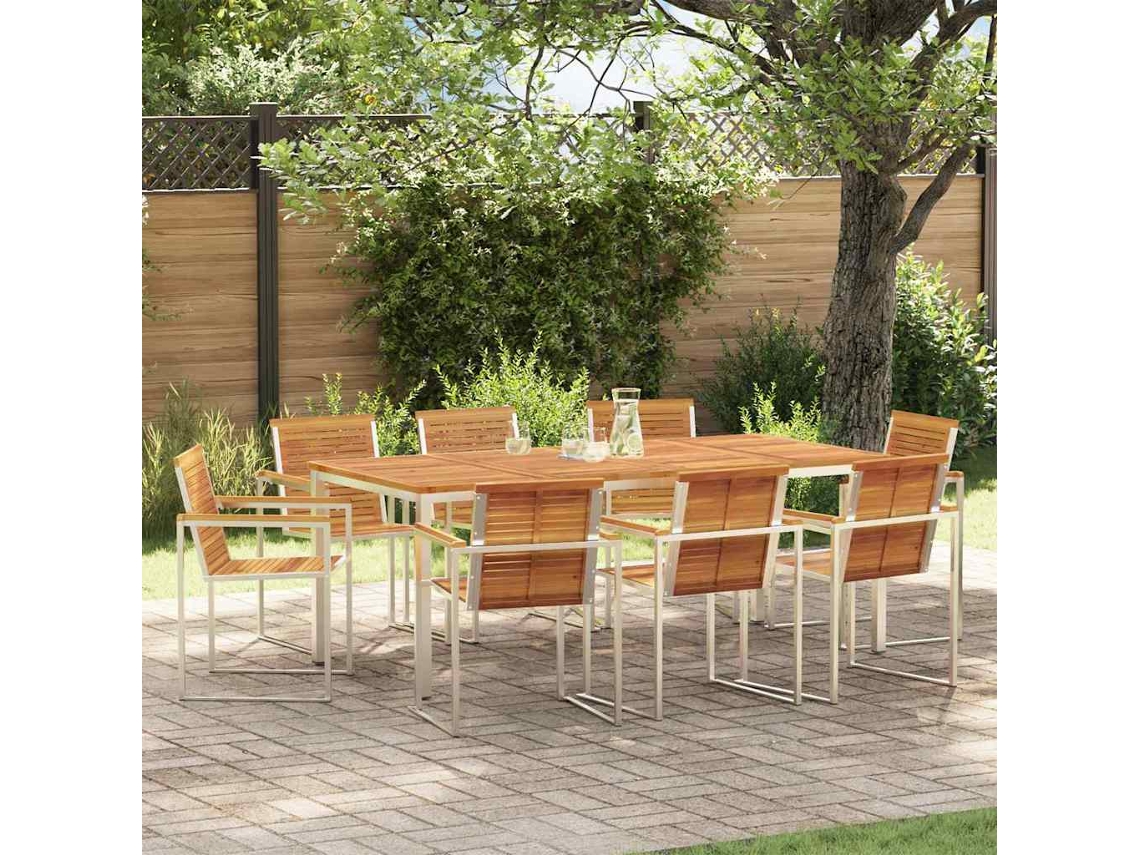 Vidaxl Conjunto De Jantar Para Jardim 9 Unid.