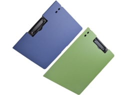 Porta-documentos multifuncional Beavorty A4 Prancheta, conjunto com 2 unidades, azul e verde, com clipe de plástico.