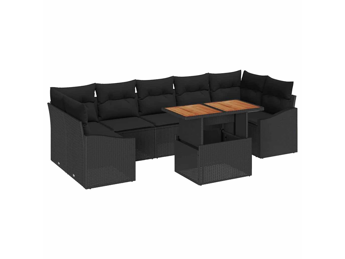 Maison Exclusive - Conjunto De Jantar Para Jardim 8 Pcs Preto E Marrom
