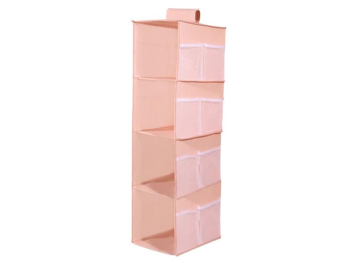 Organizador De Guarda-roupa Dobrável E Lavável Em Tecido Oxford Com 4 Camadas Para Sutiãs, Calcinhas E Meias, Rosa