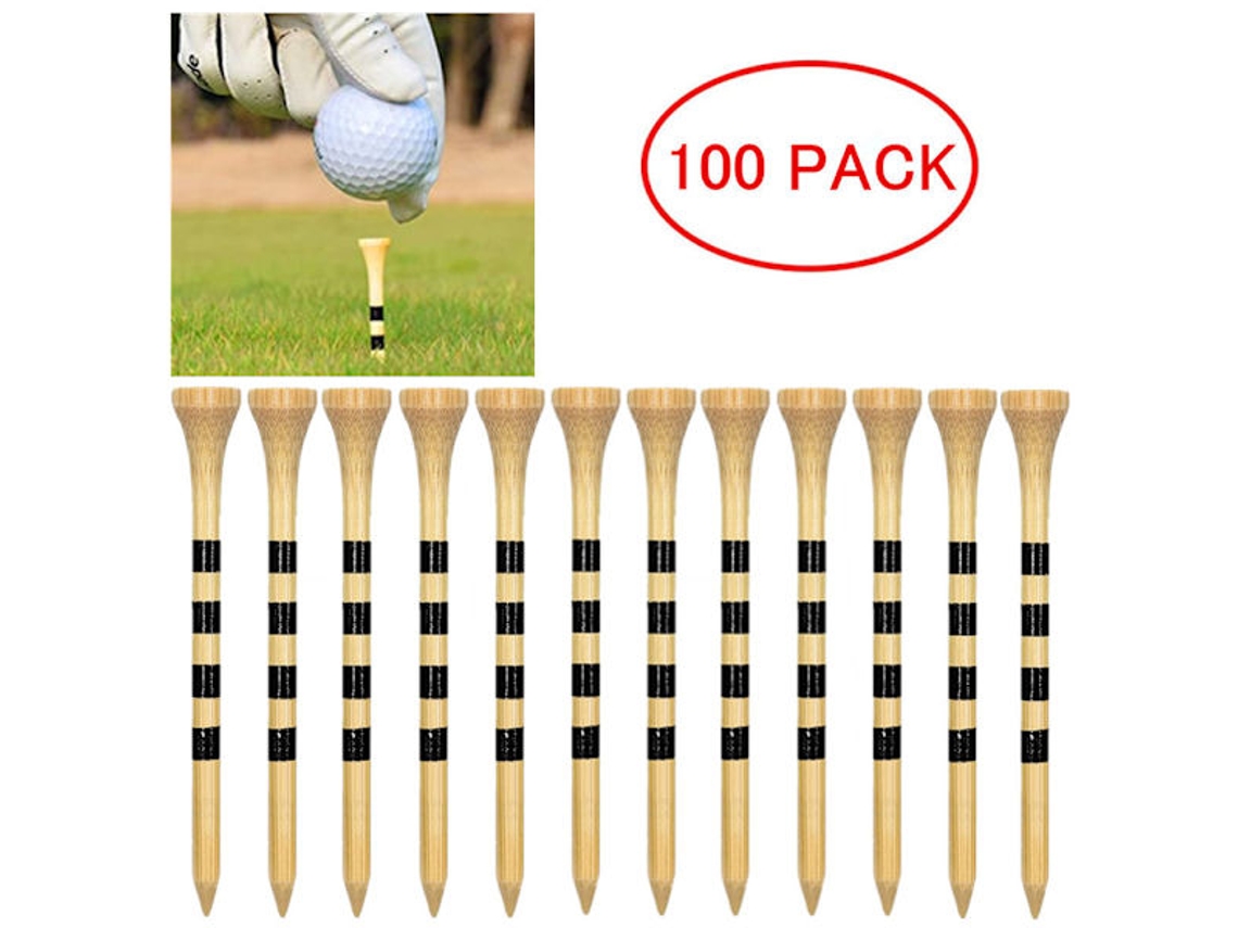 Tee de Golfe de Madeira de Bambu, 70 Mm, Pacote com 100 BRILVIBERA