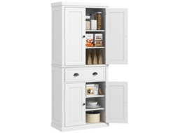 Armário de Cozinha Buffet Compartimentos Prateleiras Ajustáveis 76,2x40,2x183cm Branco ZENCORE SERVICES