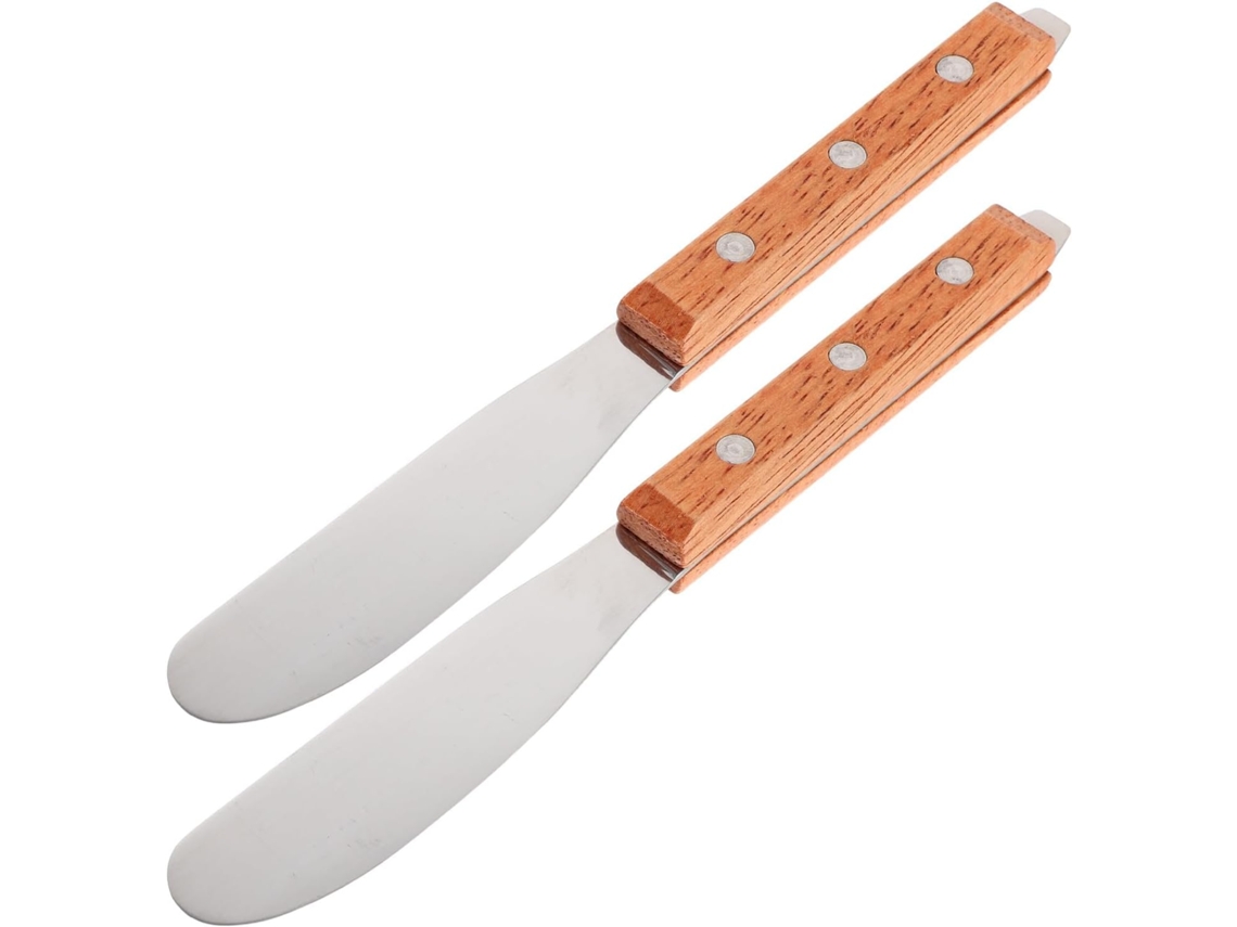 Conjunto de 2 espátulas de aço inoxidável para remoção de pelos, aplicadores de cera sem cera.
