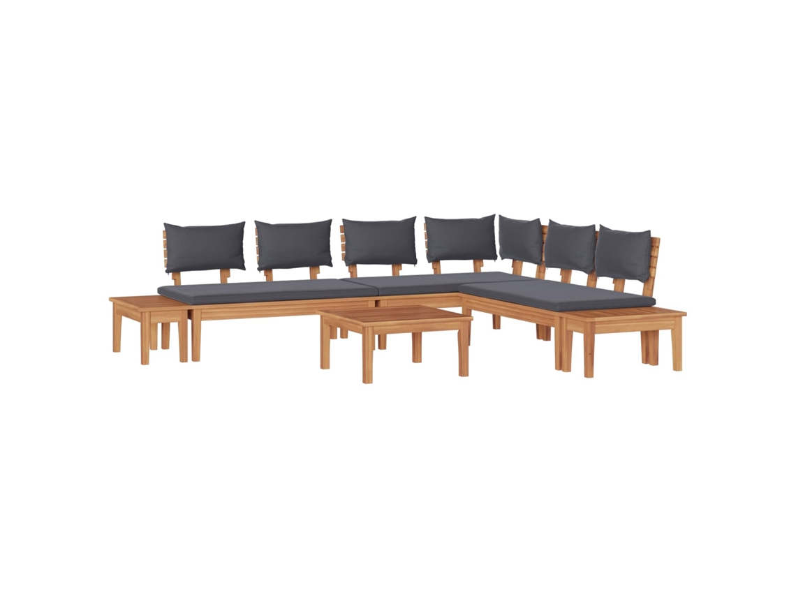 Maison Exclusive - Conjunto De Sofá De Jardim 3 Unid. Marrom E Cinza