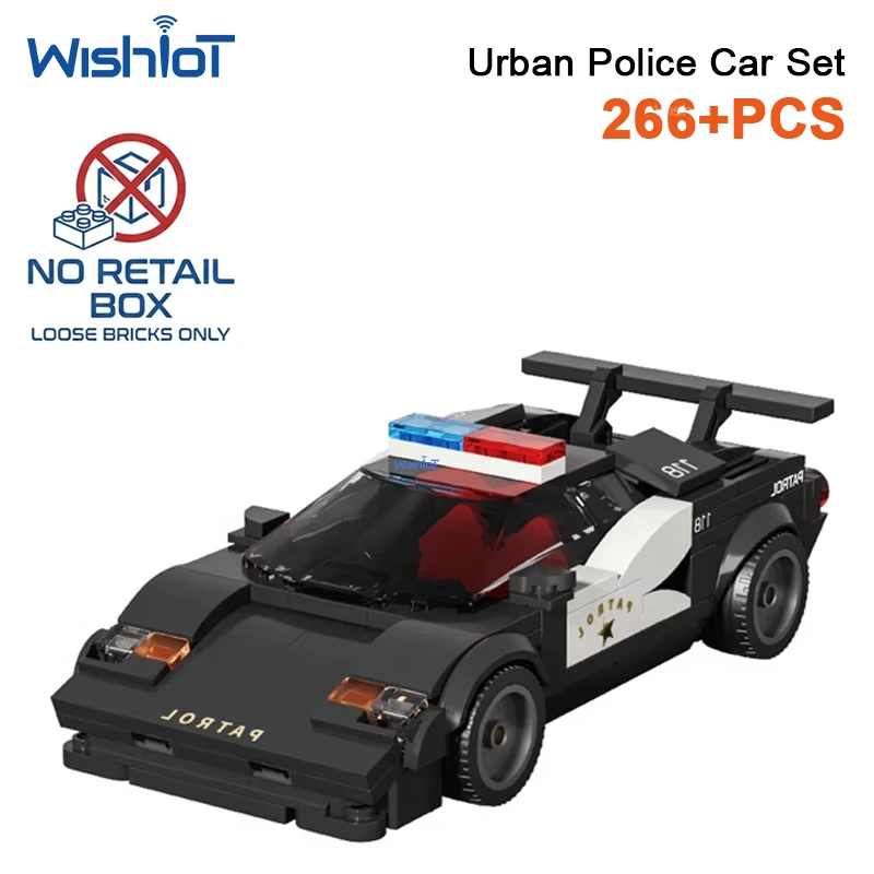 Conjunto De Blocos De Montar Para Modelo De Carro De Polícia Com 266 Peças