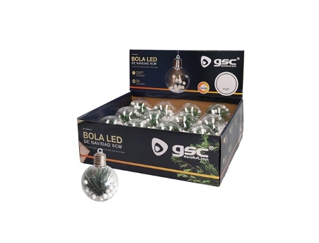 Bola De Natal Led 8cm 3xlr44 Luz Quente Caixa 12u Exp Bambasy