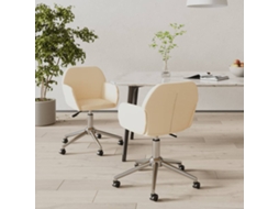 Vidaxl Cadeiras De Jantar Giratórias 2 Pcs Tecido Cor Creme