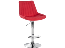 Banco de bar em tecido Toni vermelho/cromo CLP