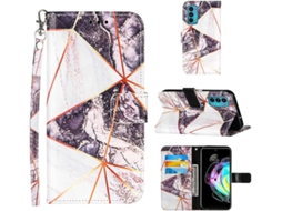 Correia Mármore Pintado Slots para Motorola Moto Edge 20 HONGWE. com Porta-Cartões