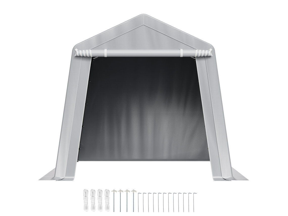 Casebro De Armazenamento Exterior Succebuy 245x245x227 Cm Tenda Portátil, Cinzento