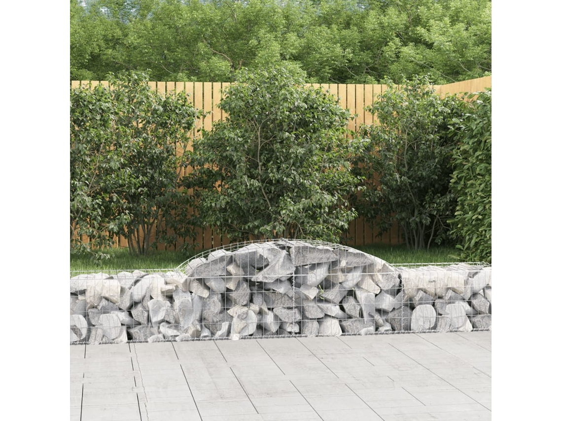 Vidaxl Cestos Gabião Arqueados 8 Pcs 300x50x40/60 Cm Ferro Galvanizado