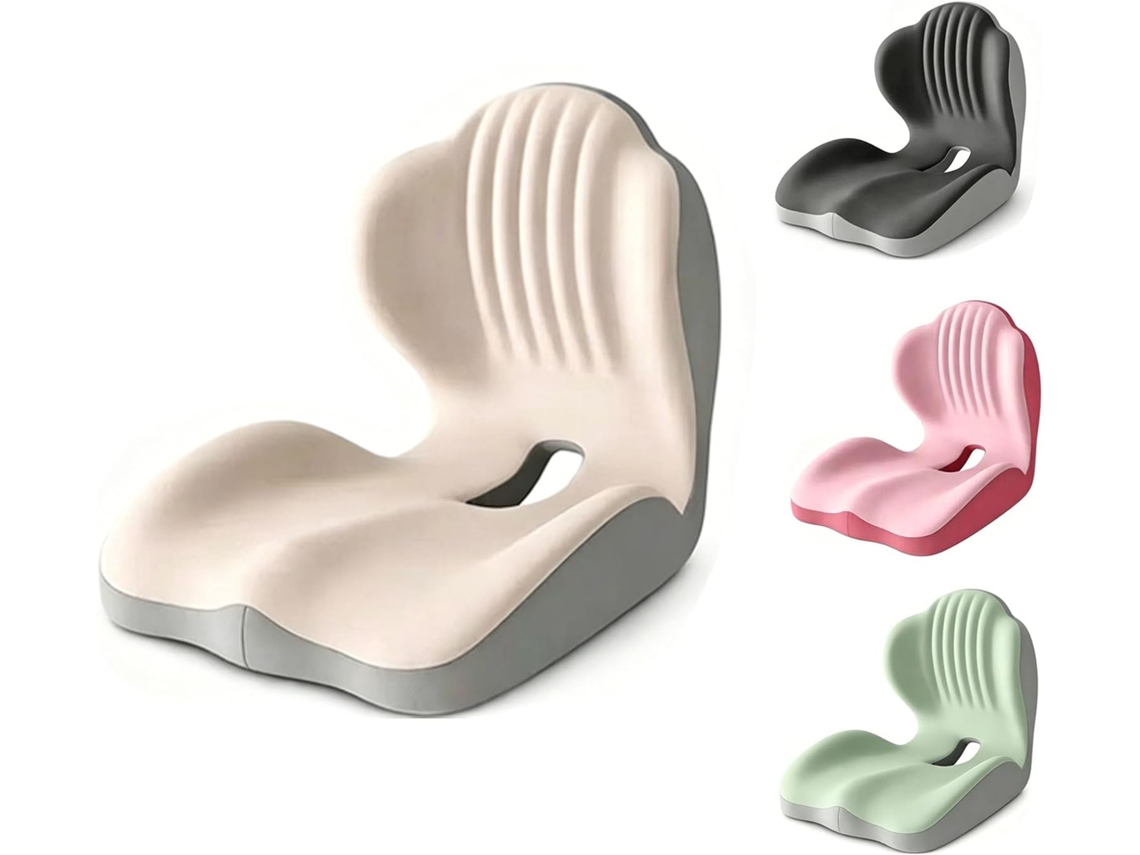 Almofada Genérica Ergonômica De Espuma Viscoelástica Para Assento Cadeira Escritório, Com Design Integrado Em Formato De