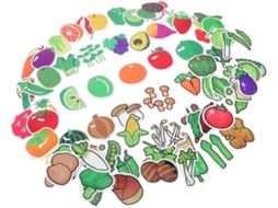 Conjuntos De Adesivos Educativos De Frutas E Vegetais, Adesivos Decorativos Coloridos De Papel E Pvc Para Meninos E Gokoco