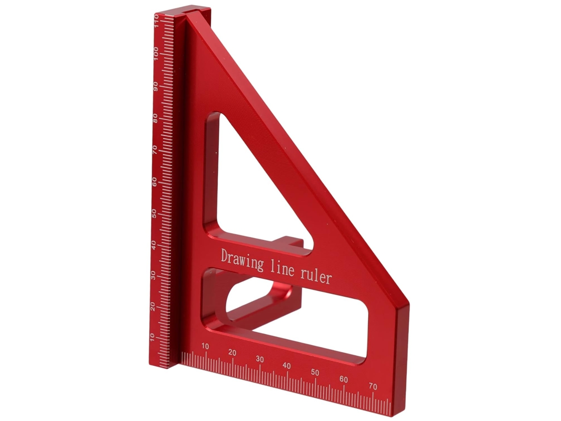 Régua De Ângulo Multifuncional Triangular De Alumínio De 45° E 90° E