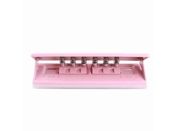 Perfuradora De 6 Agujeros Ajustável Anti-deslizante De Metal Rosa Para Planejadores E Folhas