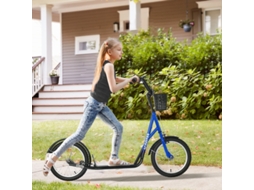 Patinete Infantil Freio Cesta Altura Ajustável Azul VELTRIX