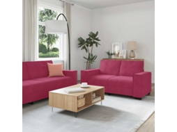 Vidaxl Conjunto De Sofá De 3 Peças Com Almofadas Em Veludo Vermelho Vinho