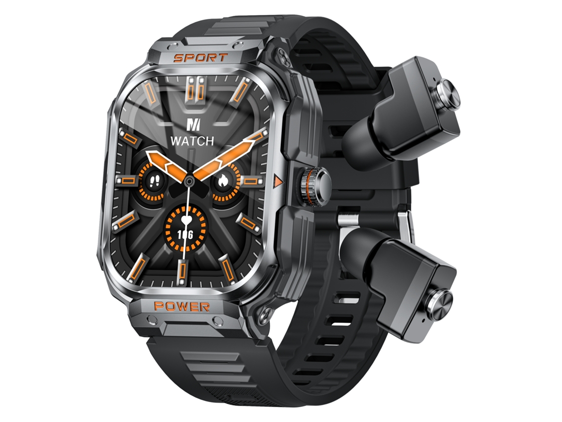 Smartwatch Yizhood Gt55 2,01 Polegadas Bluetooth Chamada Monitorização Da Saúde 345mah Com Auricular (android E Ios Preto)
