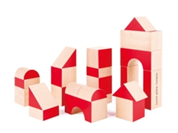 Blocos De Madeira Para Construção, Brinquedo Vermelho, 30 Peças, Sustentável Hape