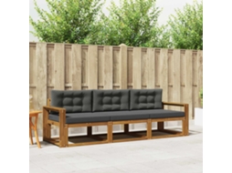 Vidaxl Conjunto De Sofás Para Exterior 3 Pcs Natural E Antracite