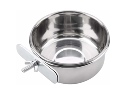 Tigela suspensa de aço inox AQUAFORGE para alimentação de periquitos e pássaros