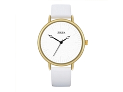 Relógio de Pulso de Casal Casual com Pulseira Pu Quartzo Branco