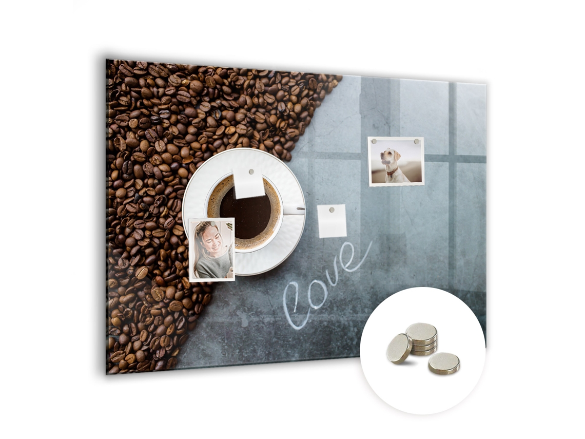 Quadro Magnético De Parede Xícara De Café Para O Quarto Das Crianças Espelharte (100x70 Cm)