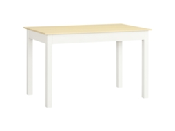 Mesa De Jantar Retangular De Madeira Para 4-6 Pessoas Estilo Moderno 119x70x76 Cm Carvalho Branco Suporta 50 Kg