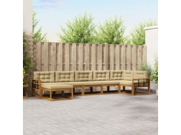 Vidaxl Conjunto De Sofás Para Exterior 7 Pcs Natural E Bege