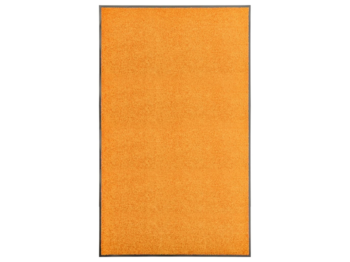 Vidaxl Tapete De Porta Lavável 90x150 Cm Laranja