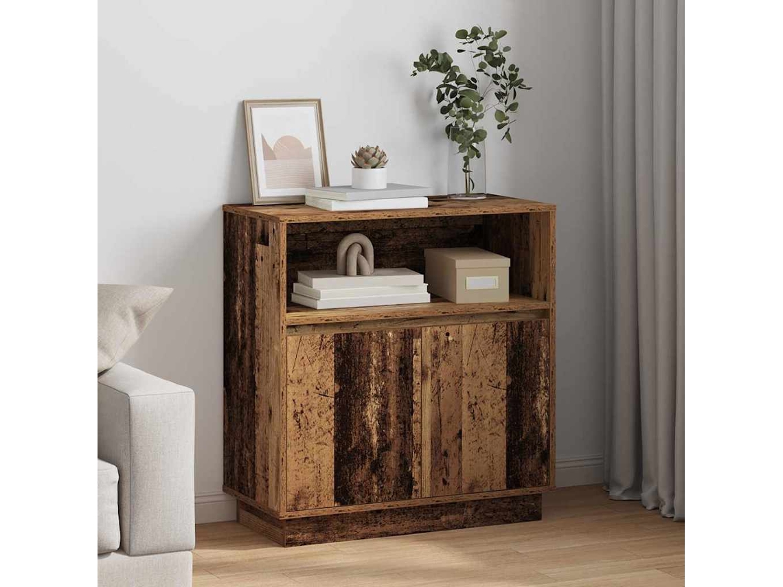 Vidaxl Aparador Led Madeira Antiga 71 X 34,5 X 75 Cm