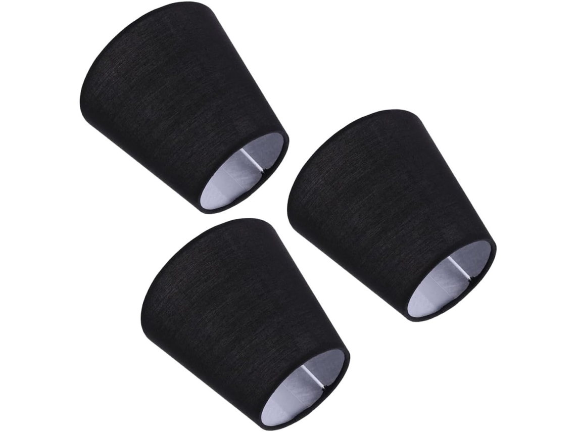 Elegantes Abajures De Tecido Preto, Conjunto De 3 Acessórios De Iluminação