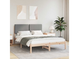 Vidaxl Estrutura de Cama com Cabeceira Estofada Cinzento claro