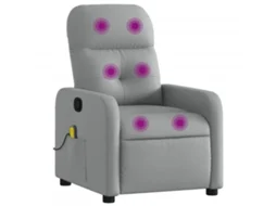 Poltrona de massagens reclinável VIDAXL tecido cinzento-claro