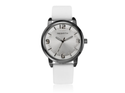 Relógio de pulso casual analógico de quartzo Rebirth para homens e mulheres (branco)
