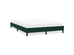 Vidaxl Estrutura De Cama Sem Colchão 160x220 Cm Veludo Verde-escuro