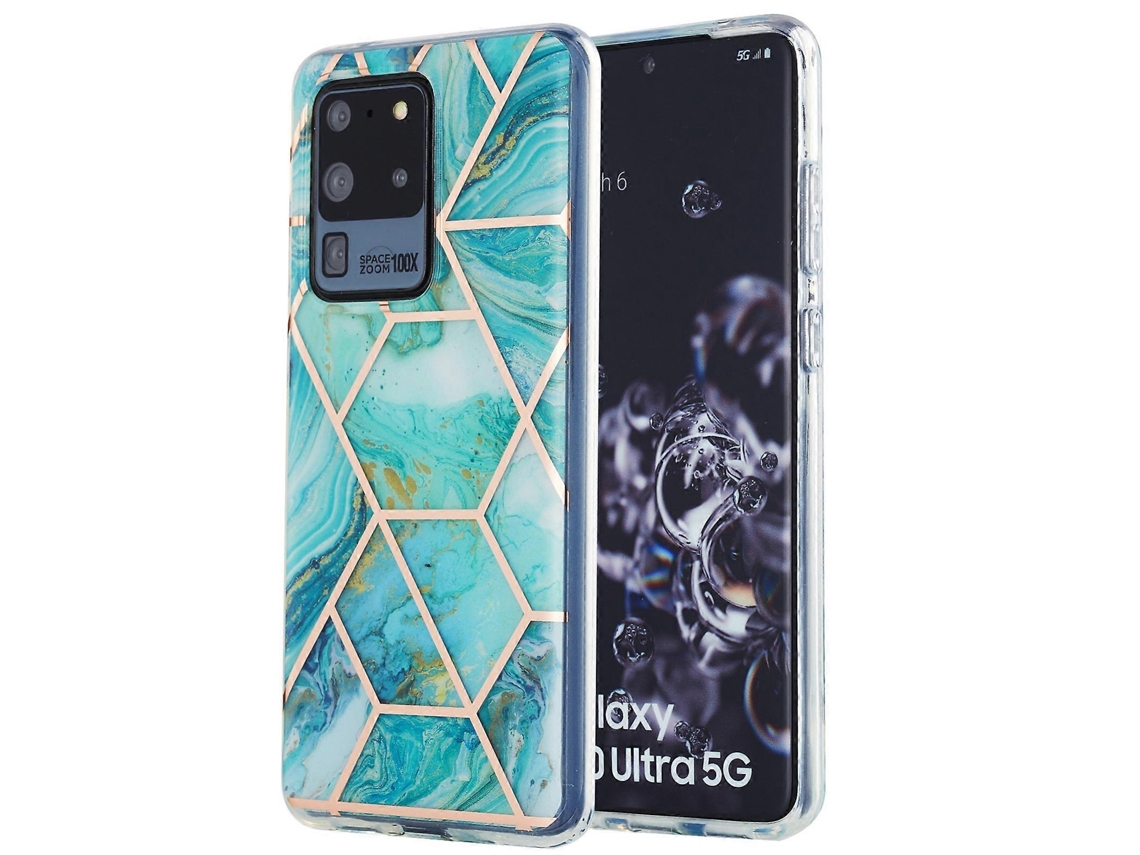 Capa Protetora De Tpu Com Padrão De Mármore 3d E Revestimento Eletroplástico Para Samsung Galaxy S20 Ultra