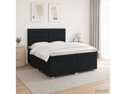 Vidaxl Cama Box Spring Com Colchão Preto 200 X 200 Cm Tecido