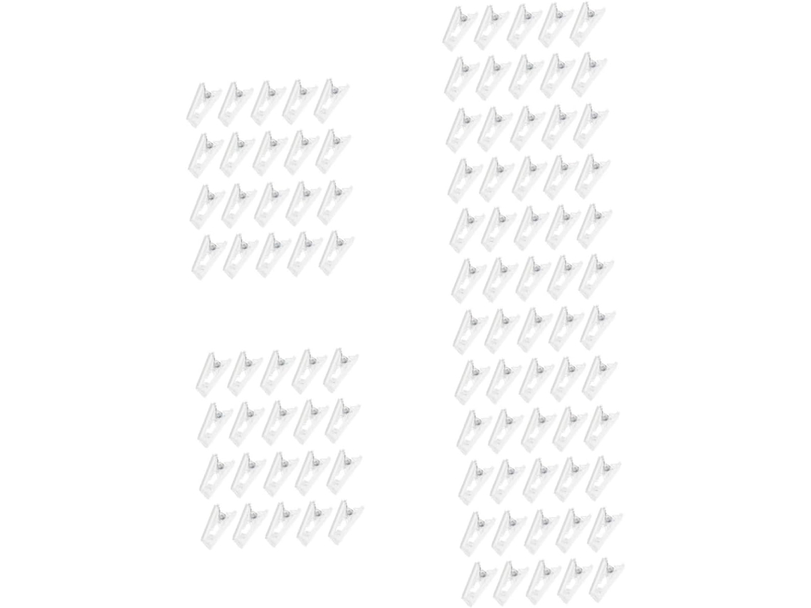 Nuobesty - 100 unidades de clipes de parede autoadesivos transparentes, clipes adesivos para fixação em caso de colisão.
