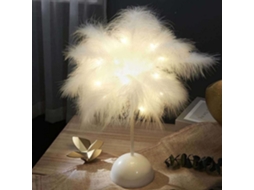 Abajur De Mesa Feather, Rosa, Com Cúpula De Penas Avestruz, Luz Noturna Decorativa E Inteligente Para Quarto, Luminária