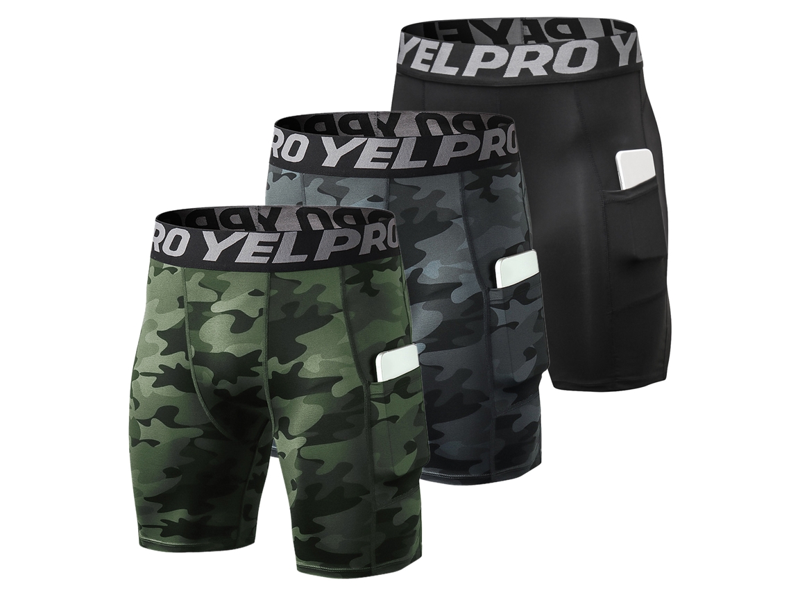 Omni-20263 Pack De Calções Esportivos Para Homem Com Bolso Para Treinamento E Exercício