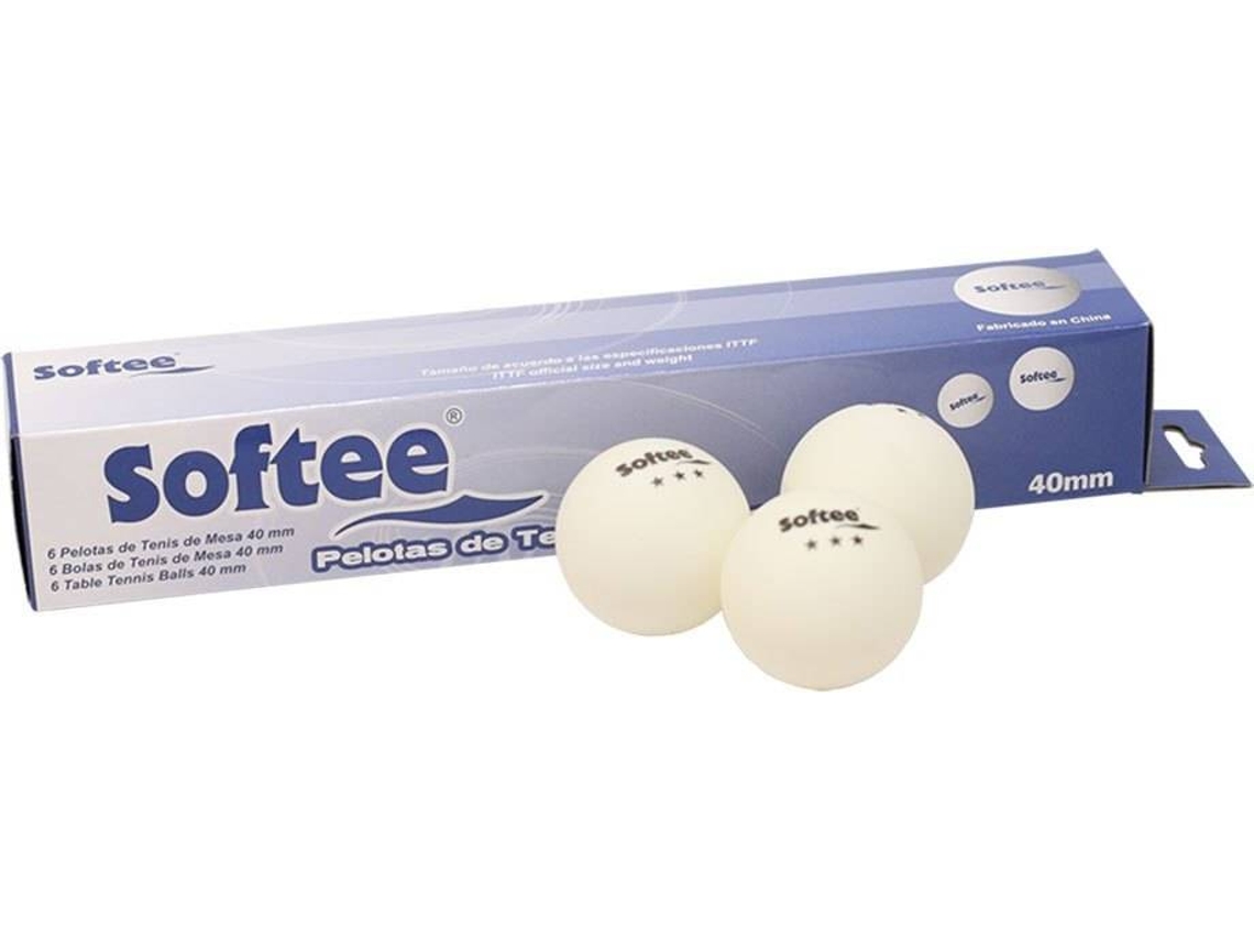 Bola de Ping-Pong SOFTEE Table Ténis 40 Mm (Branco - 6 Bolas)